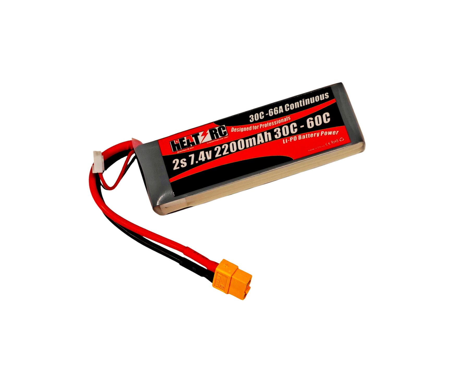 HEAT-RC, LiPo Akku 2S / 7.4V 2200mAh 30C - XT60