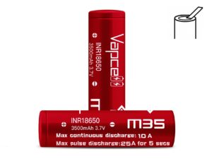 Vapcell Li-Ion Akku 18650 M35 3.7V 3500mAh 10A / 25A - Lötfahne - 1 Stück