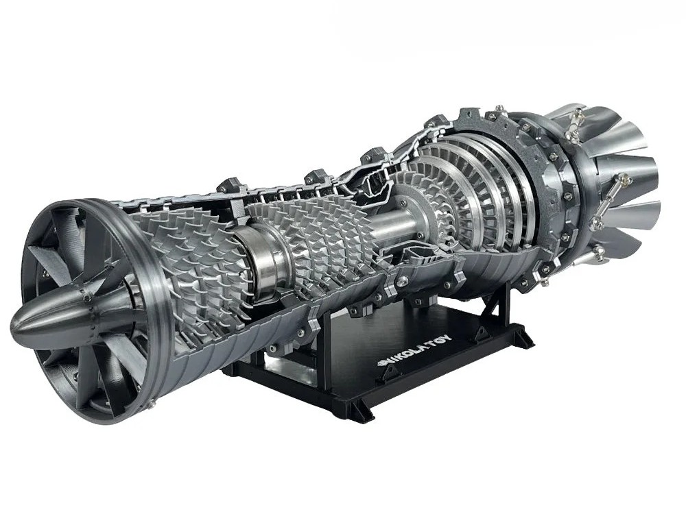 GE-J79 Strahltriebwerk - Modell 1:24 mit LED und Antrieb