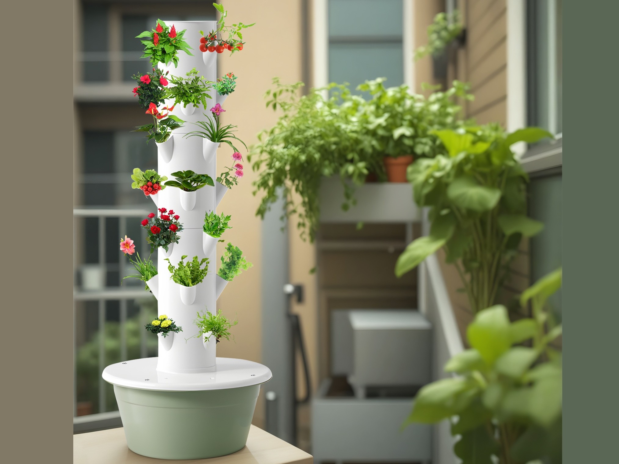 Hydroponik Turm Tropfsystem - 9 Etagen für Indoor-Gärtnern auf neuem Level – Bild 4