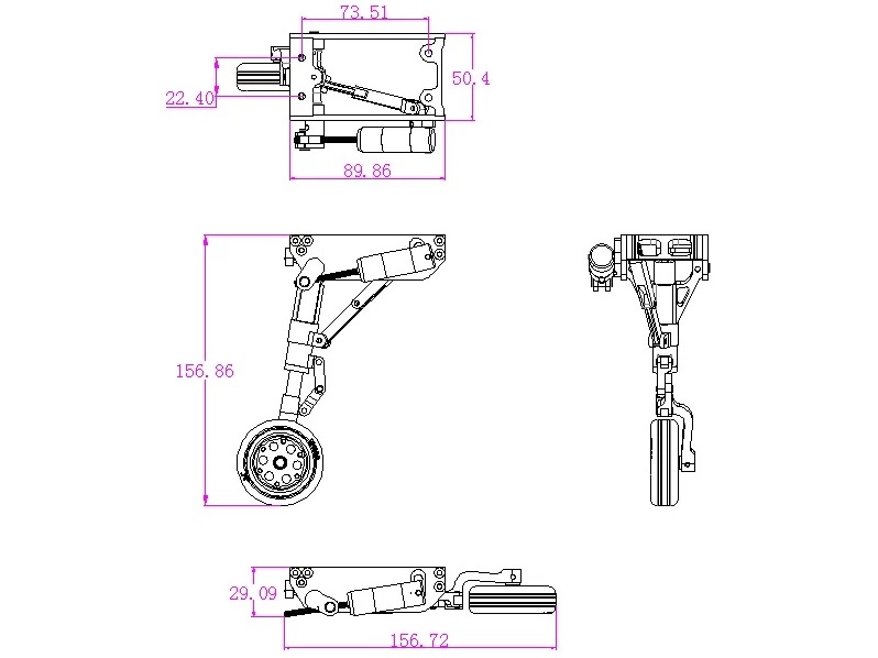 Einziehfahrwerk, komplett mit Bremse zu F-16 1/8 von T-One und anderen – Bild 6