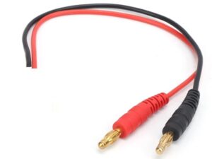 Bananastecker Goldkontakt mit Silikonhülse 4mm, 30cm Kabel 16AWG