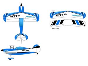 Decals Set - blau zu Pitts S2B Special 02, Spw 2200mm, PILOT-RC