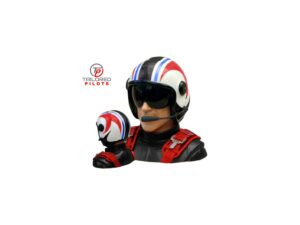 Pilotenfigur Akro GFK in schwarz mit roten Gurten von Tailored Pilots