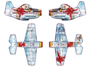 Cartoon Warbird Mustang P-51 WINTER EDITION, KIT-Version aus EPP von RC-Factory
