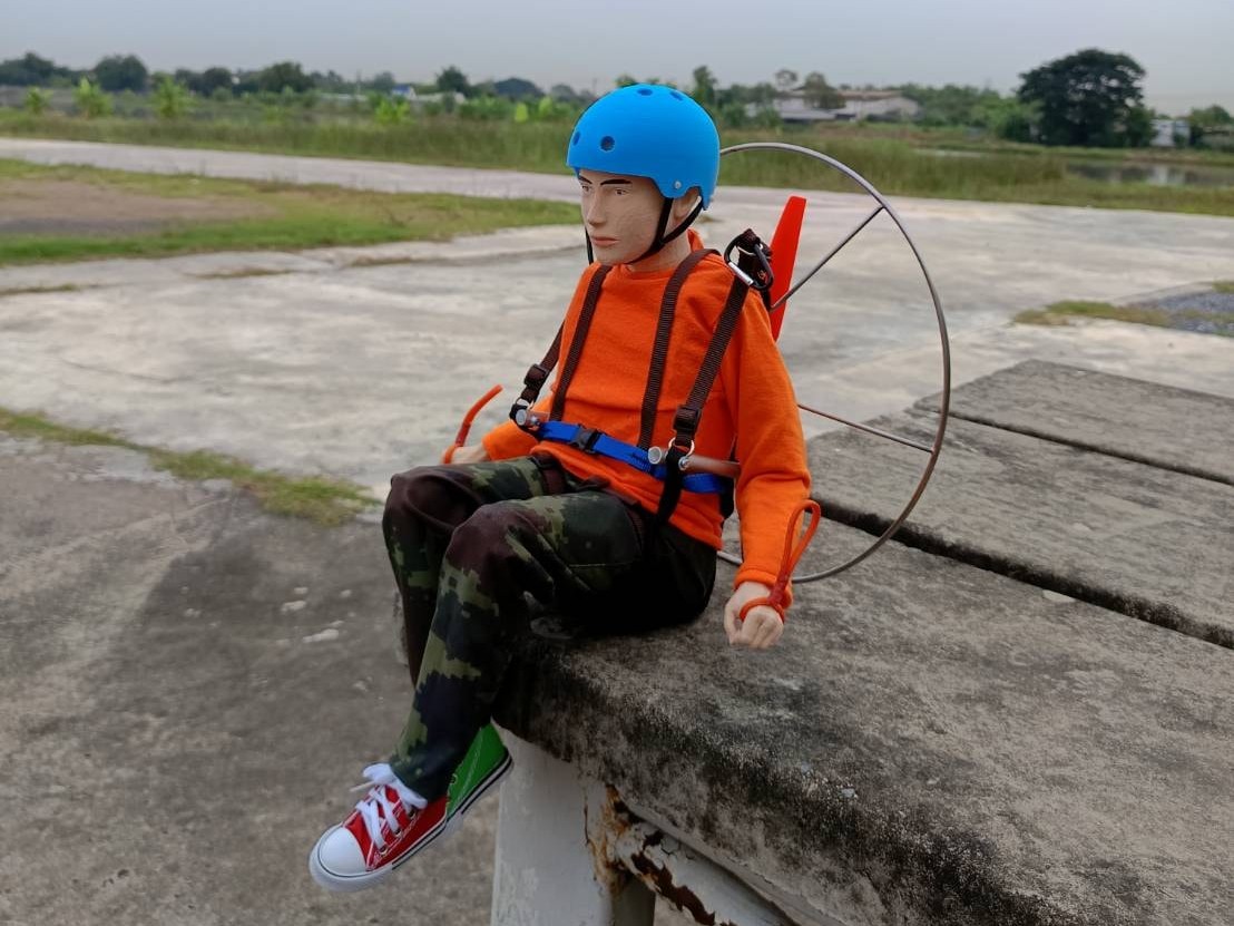 RC Motor-Paraglider Paramotor Gleitschirm PNP-Set mit Pilot - Spw 3400mm – Bild 4