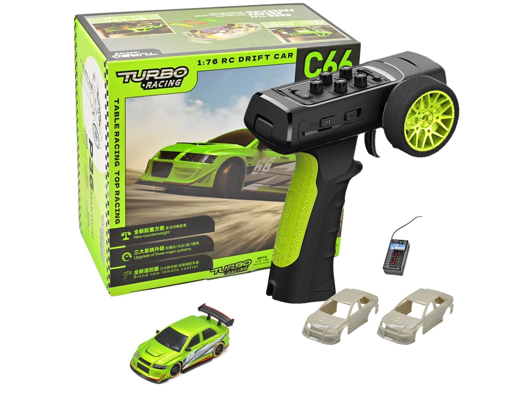 Mini Turbo Racing C66 RC Drift Car - RTR Komplett Set mit Gyro - 1:76