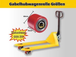 Gabelrollen Hubwagenrollen PU 80x70mm zu Palettenrolli