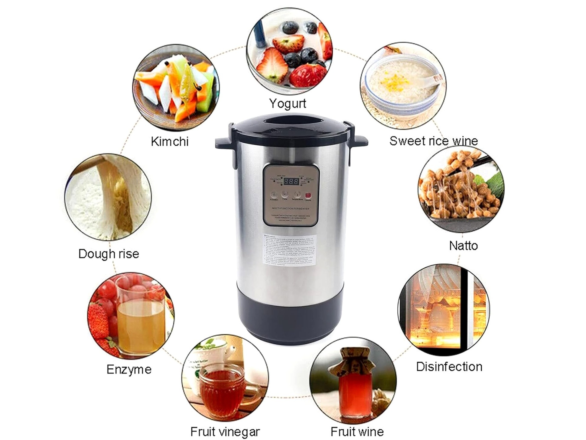 Multifunktion Joghurtbereiter - Fermentier Maschine 12L - Edelstahl – Bild 4