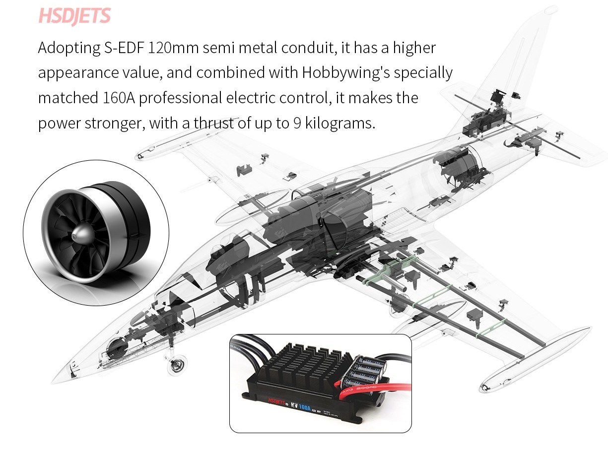HL-39 Albatros Tumbling Goose, 120mm S-EDF Jet, Spw 1665mm, 12S - PNP-Set, HSDJets – Bild 6