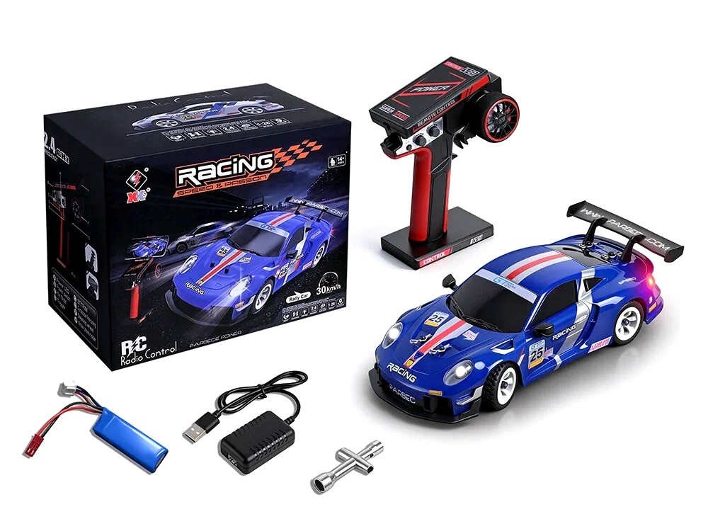 RC Drift Car Rally blau 4WD - 1:28 - 30km/h RTR-Set mit Gyro – Bild 3