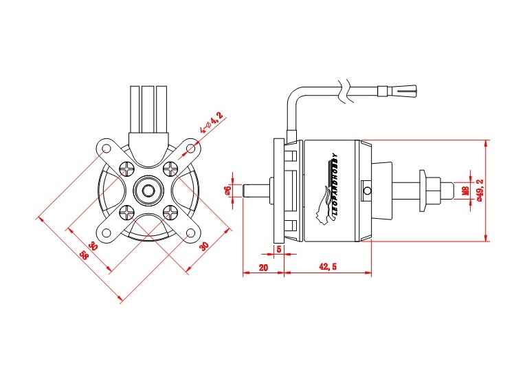 Leopard Brushless Outrunner Motor LC5055-6T KV650 – Bild 5