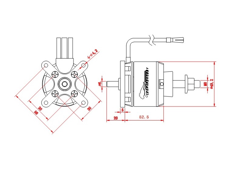 Leopard Brushless Outrunner Motor LC5065-8T KV330 – Bild 4