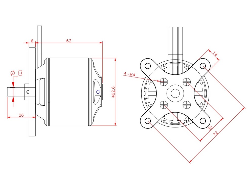 Leopard Brushless Outrunner Motor LC6362-4T KV540 – Bild 4