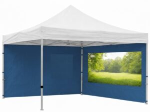 Seitenwand DELUXE 4m mit Panoramafenster - blau