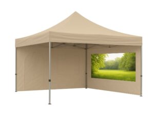 Seitenwand DELUXE 4m mit Panoramafenster - sand