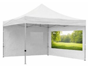 Seitenwand DELUXE 4m mit Panoramafenster - weiss