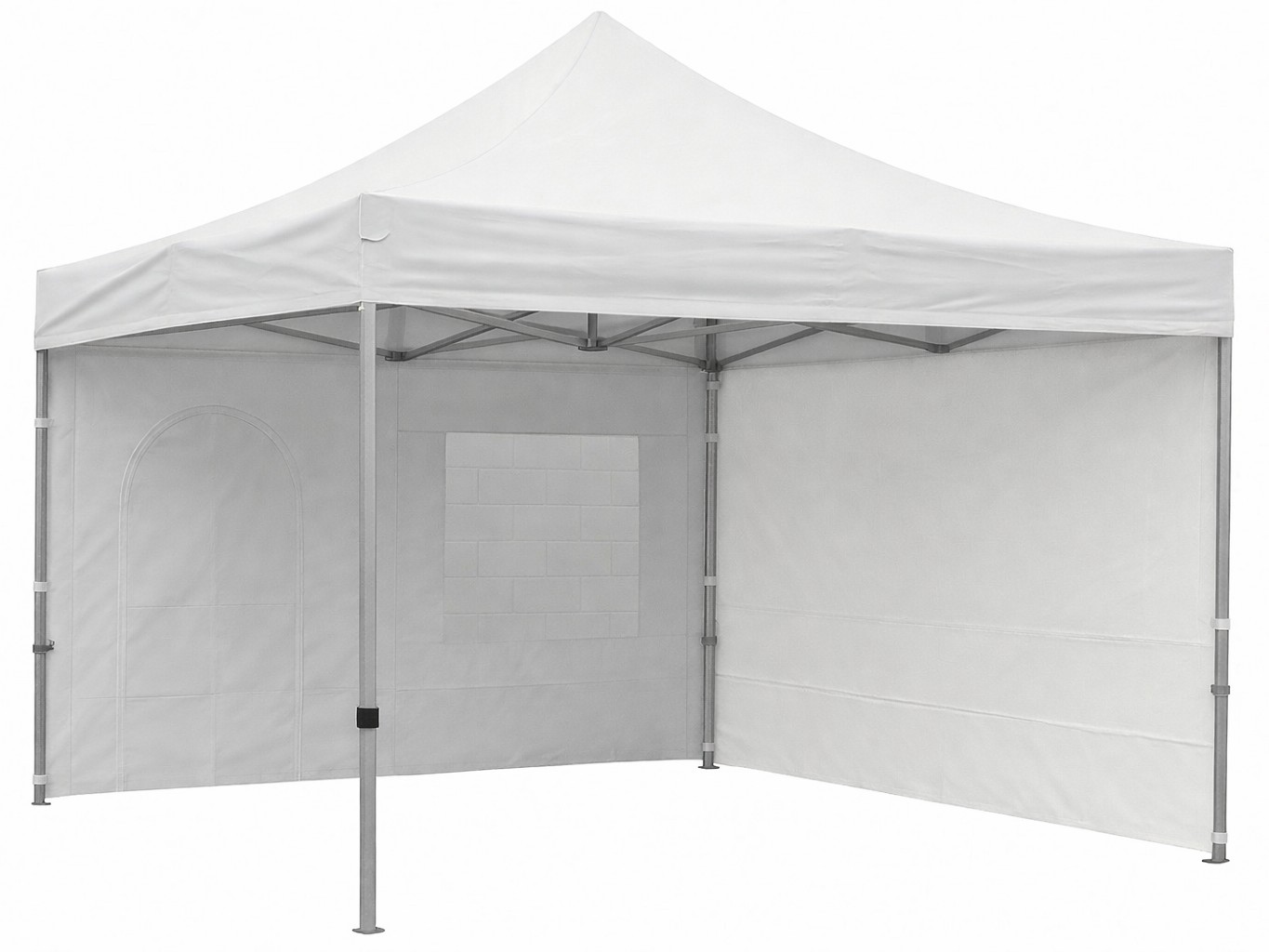 Seitenwand DELUXE 4m ohne Fenster - weiss