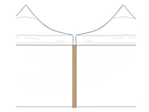 Seitenwand Verbreiterung Dachrinnen - Einsatz zu HEBU-Tent Faltzelt - sand