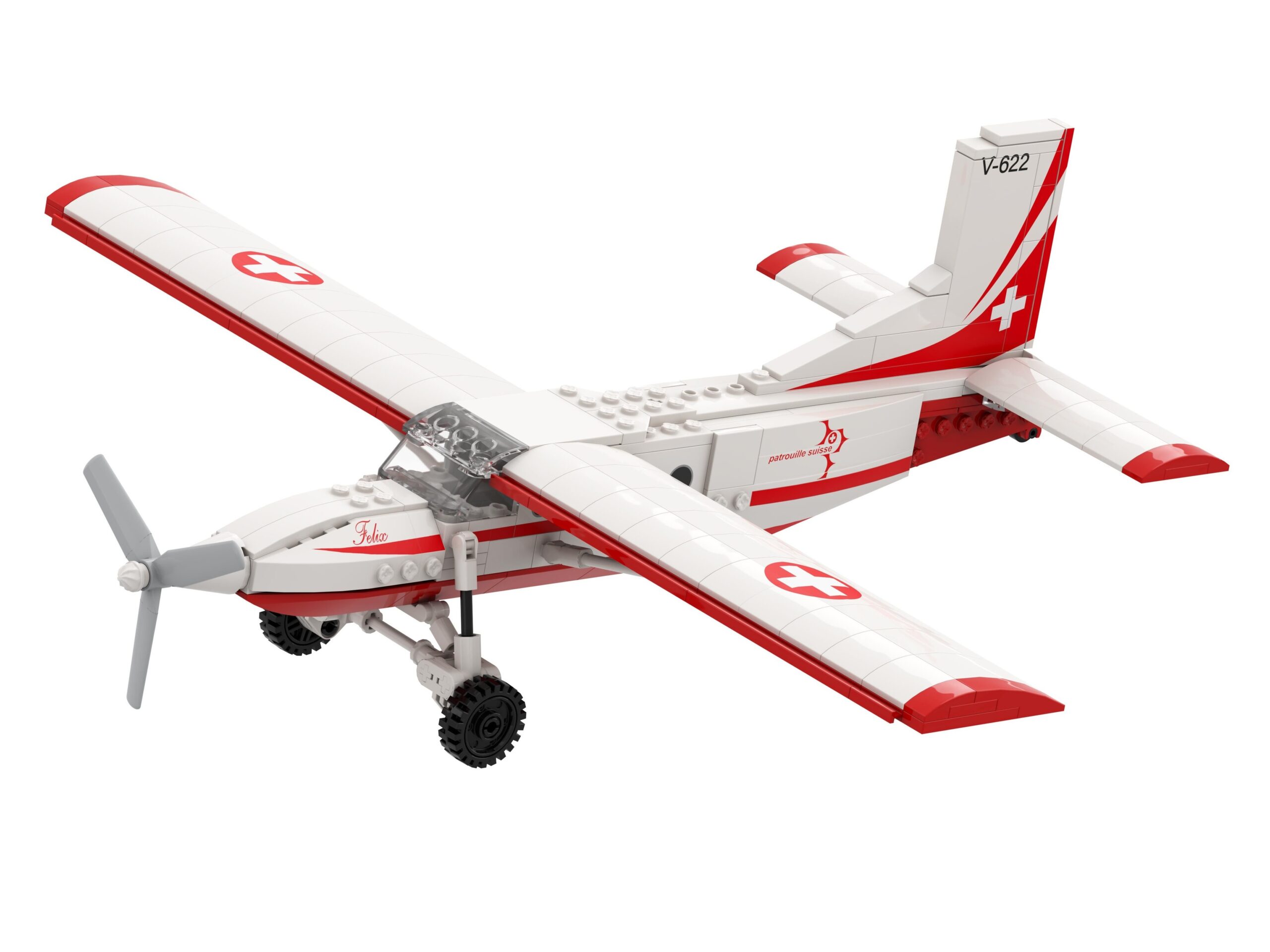 Pilatus PC-6 Patrouille Suisse - ACE Bricks Klemmbaustein-Set – Bild 2