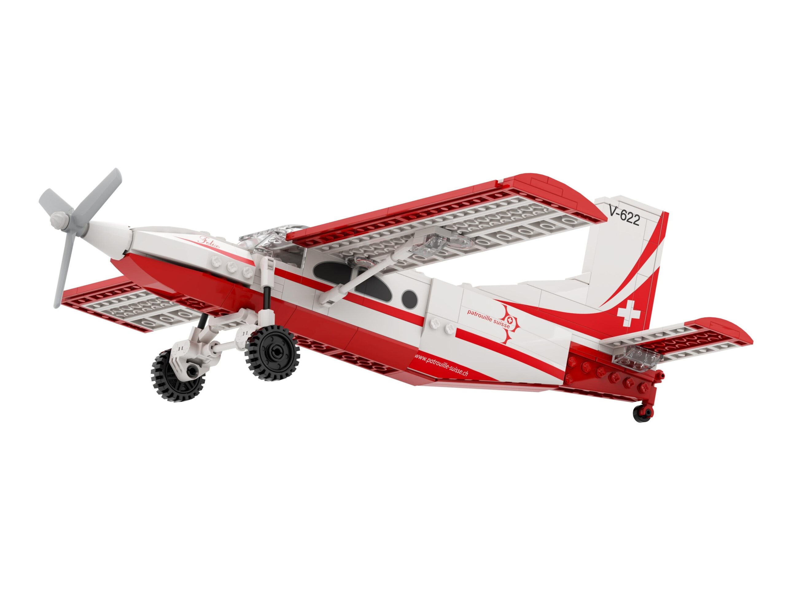 Pilatus PC-6 Patrouille Suisse - ACE Bricks Klemmbaustein-Set – Bild 4