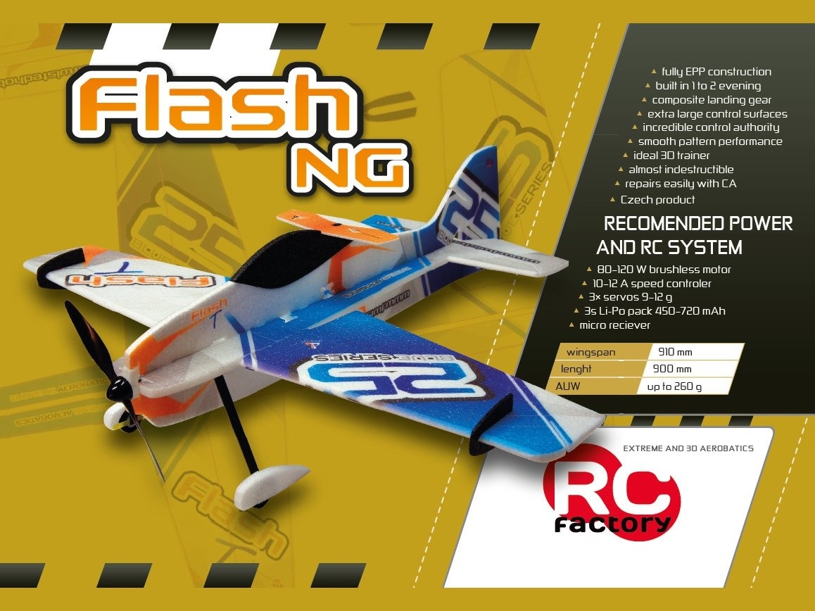 Flash NG 3D - New Generation - Spw 910mm, KIT-Version aus EPP von RC-Factory – Bild 2