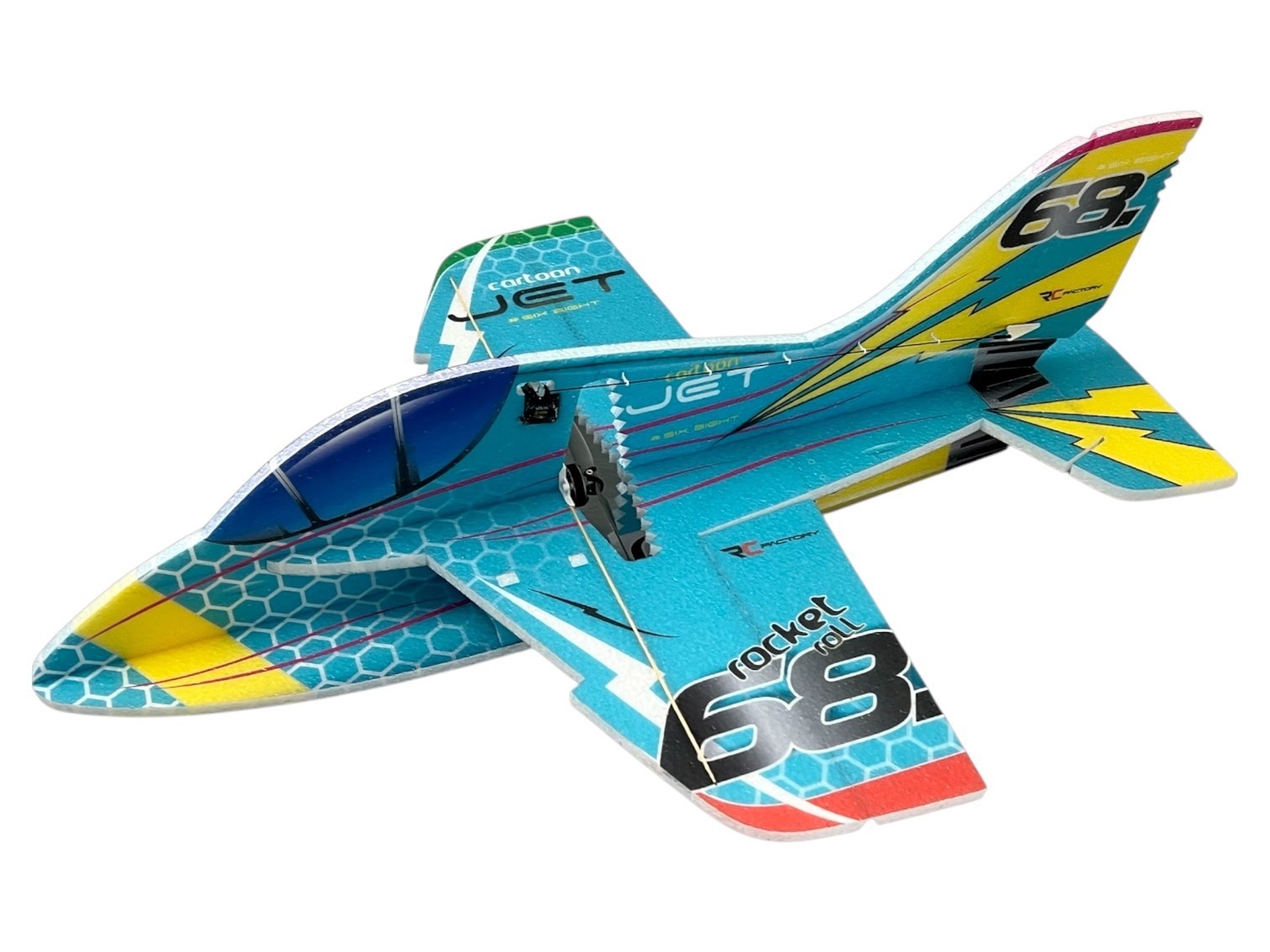 Cartoon Jet Rocket Roll 68, Spw 570mm, KIT-Version aus EPP von RC-Factory