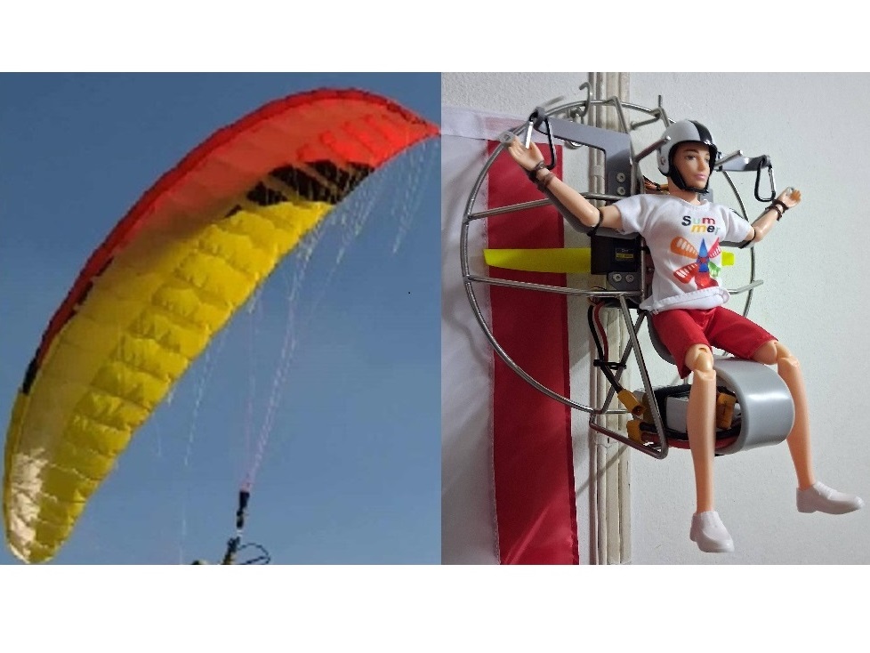 RC Motor-Paraglider Paramotor Gleitschirm PNP-Set mit Pilot - Spw 2500mm