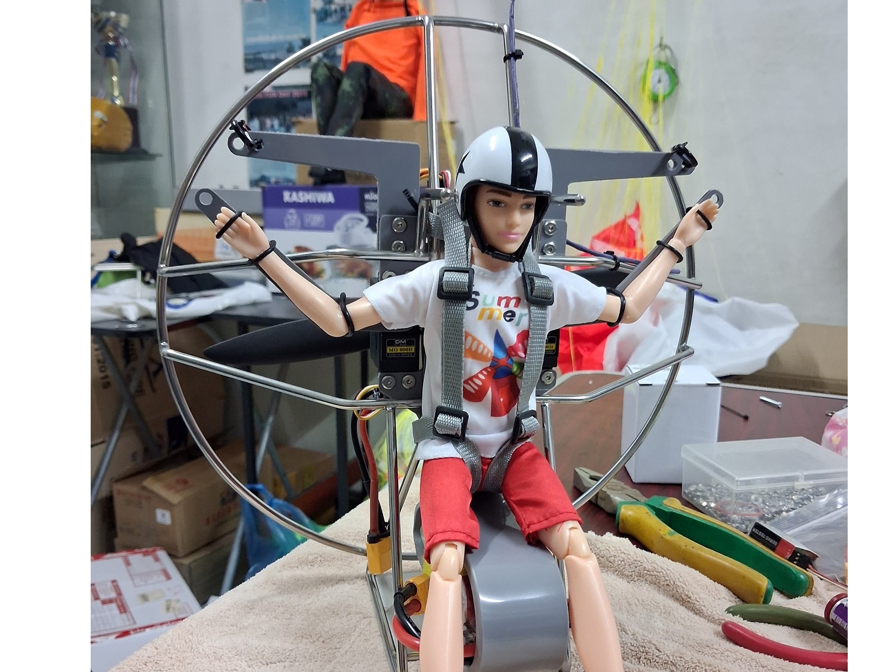 RC Motor-Paraglider Paramotor Gleitschirm PNP-Set mit Pilot - Spw 2500mm – Bild 5