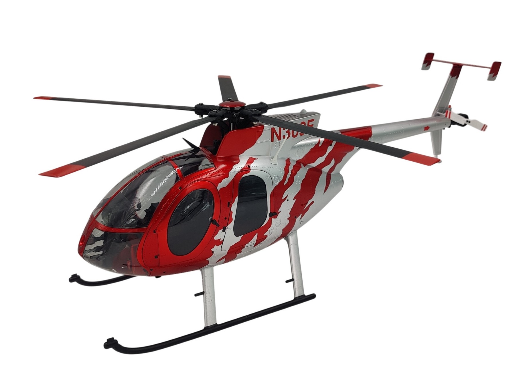 Scale Helicopter MD500 - rot silber - 6-Achs Gyro - GPS RTF-Set