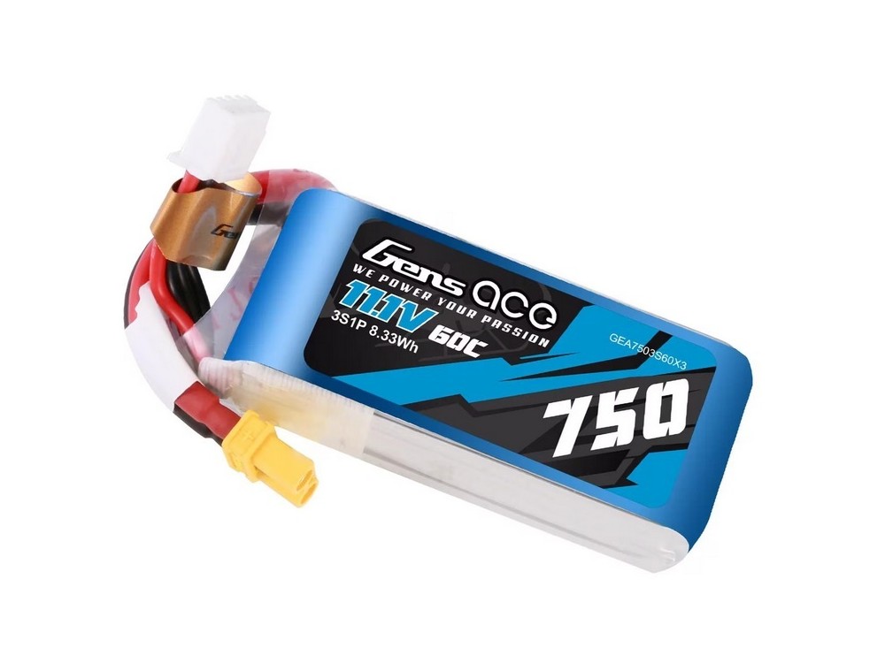 LiPo Akku 3S / 11.1V, 750mAh 60C - XT30 zu OMP M2 - Gens ace – Bild 2