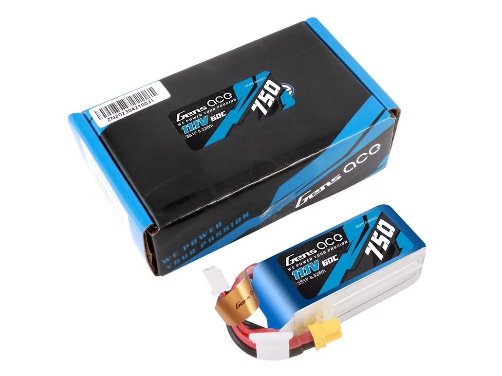 LiPo Akku 3S / 11.1V, 750mAh 60C - XT30 zu OMP M2 - Gens ace – Bild 3