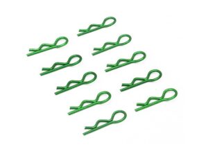 Karosserieclips / Splinte klein - gebogen, 1.2x15mm - grün, 10 Stk
