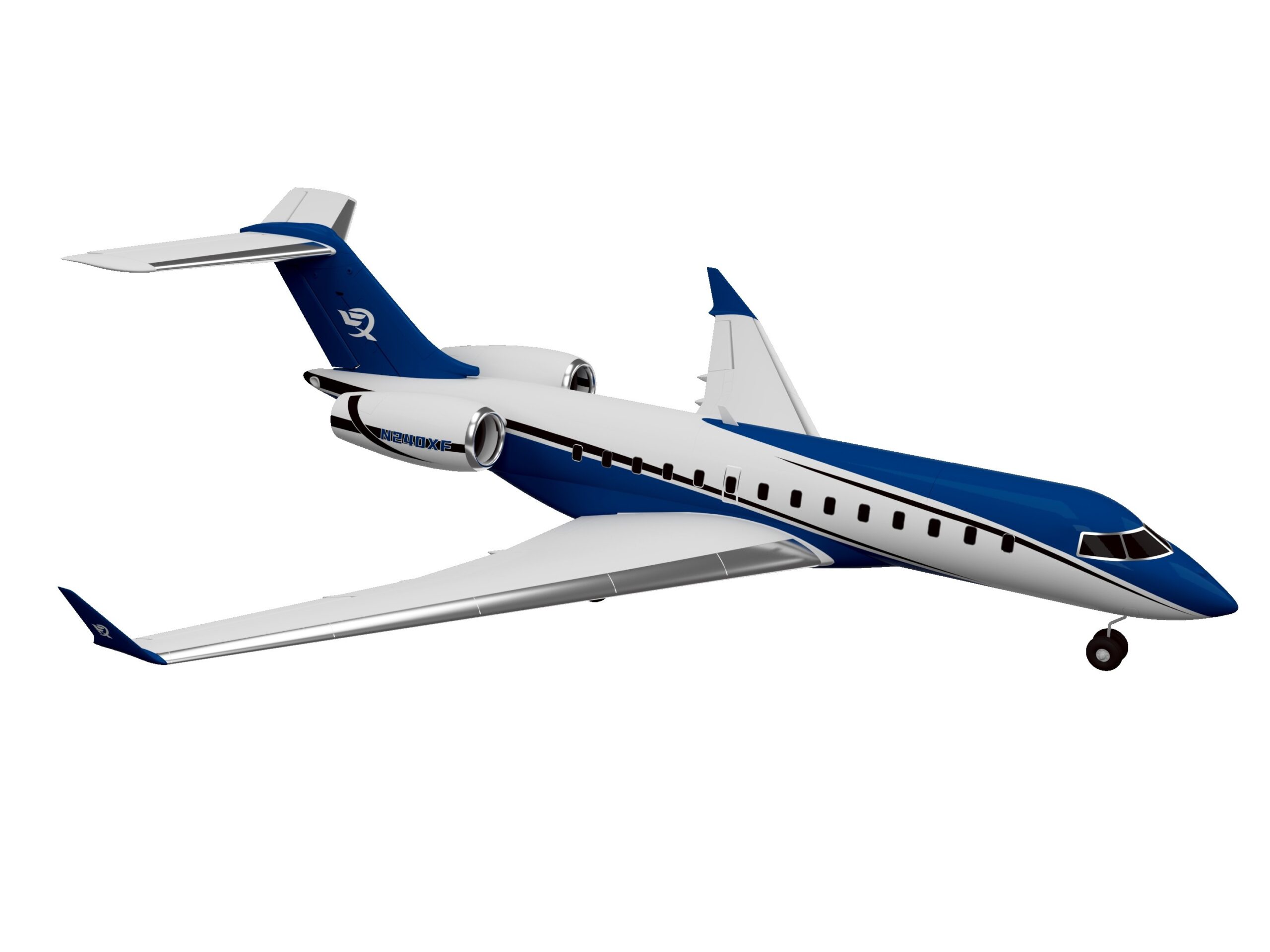 Business Jet J-65 - blau, Twin 40mm Impeller-Jet, Spw 1030mm, PNP-Set, XFLY-Model