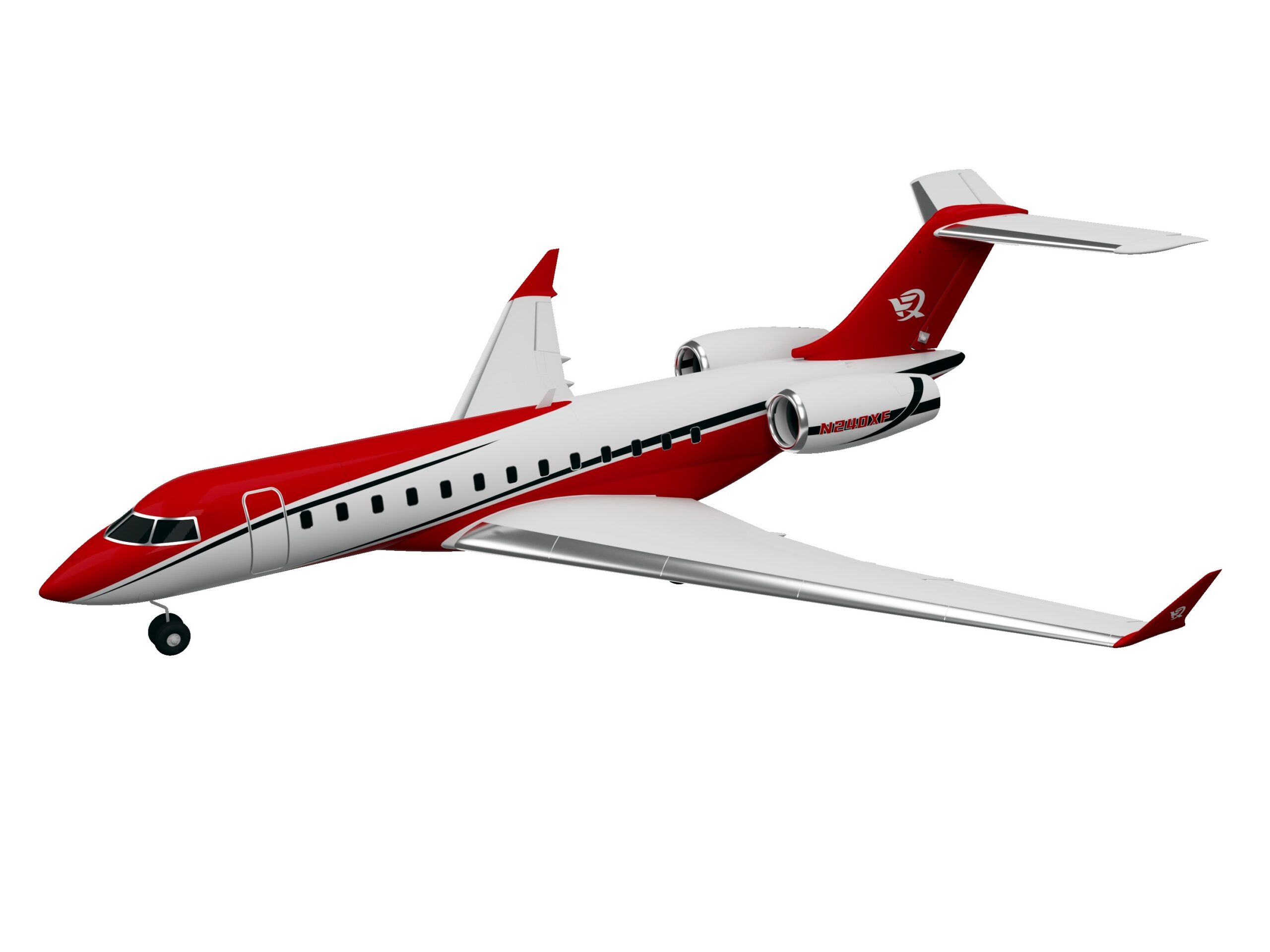 Business Jet J-65 - rot, Twin 40mm Impeller-Jet, Spw 1030mm, PNP-Set, XFLY-Model