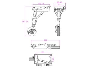 Bugfahrwerk zu F-16 Turbinen Jet 1/5, Spw 2115mm, Pilot-RC