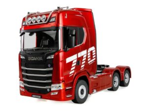 RC LKW Lastwagen Scania 770S V8 - rot - mit Auflieger 1:18 - Huina 1501