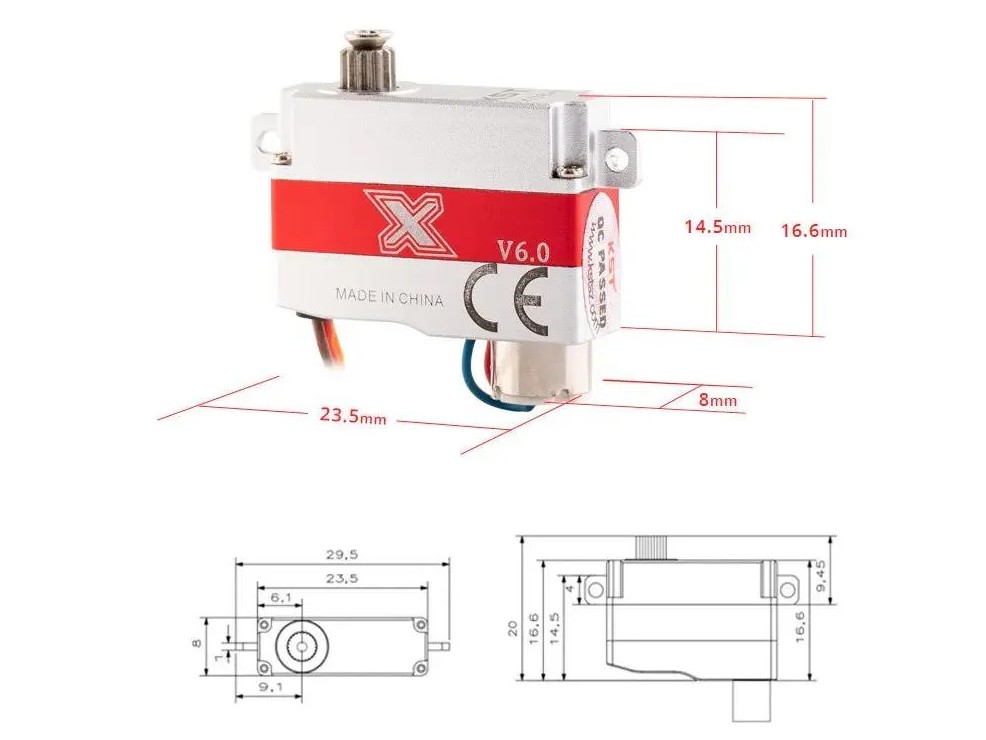 KST X08H V6 MG HV - Digital Servo 8mm 2.8kg/cm – Bild 4