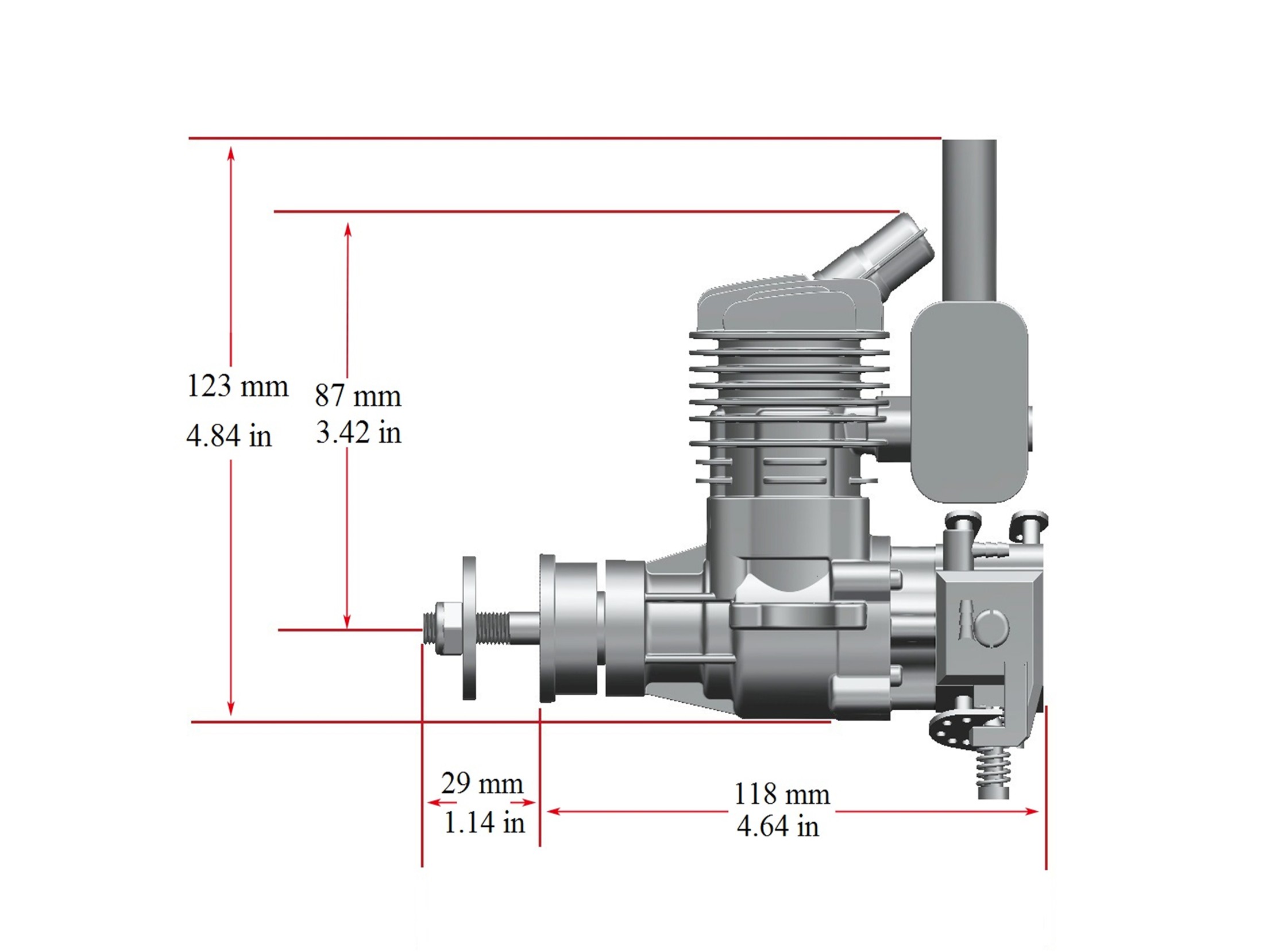 Stinger 10cc RE 1-Zylinder Benzinmotor mit Heckauslass – Bild 5