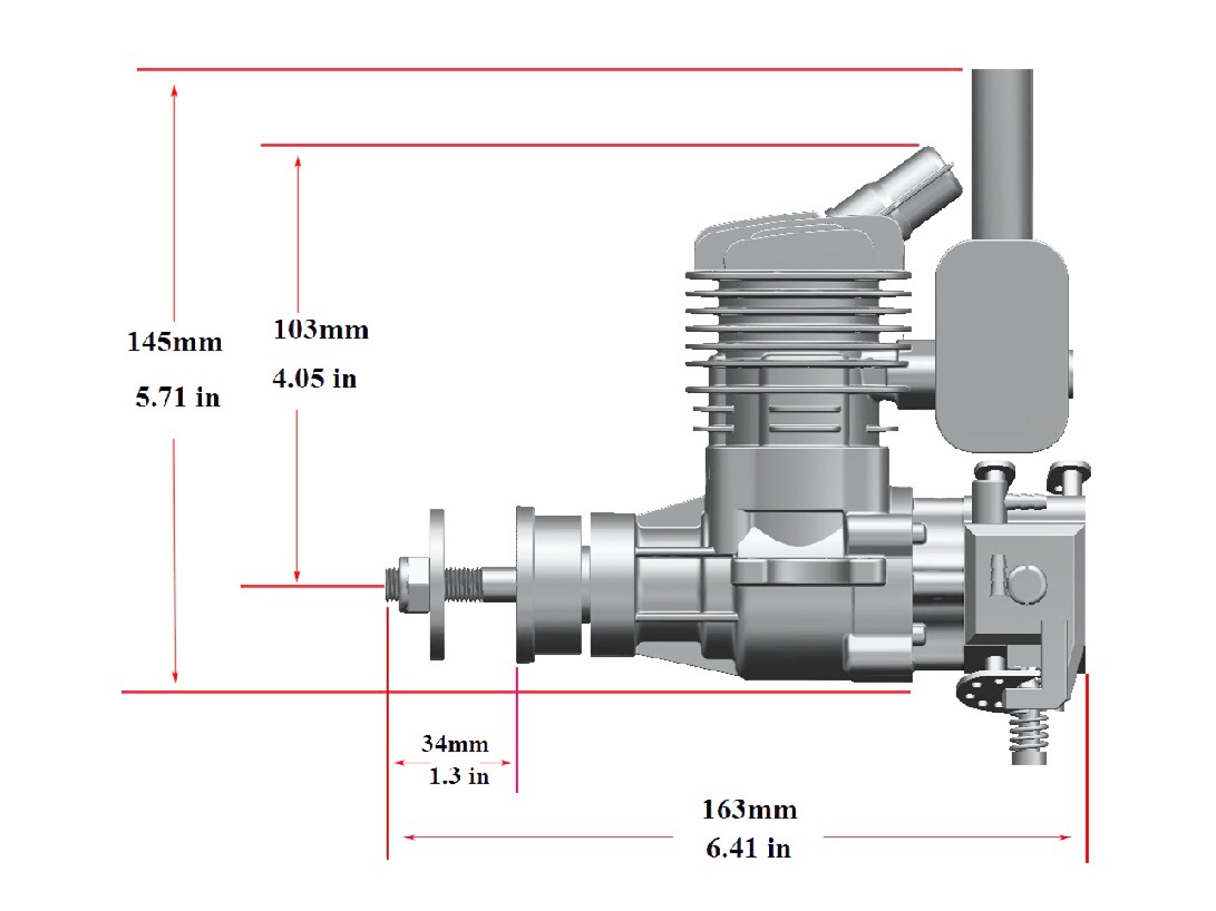 Stinger 15cc RE 1-Zylinder Benzinmotor mit Heckauslass – Bild 6