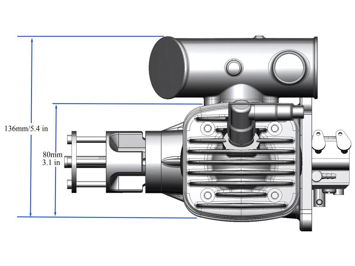 Stinger Pro 63cc SE 1-Zylinder Benzinmotor mit Seitenauslass – Bild 4