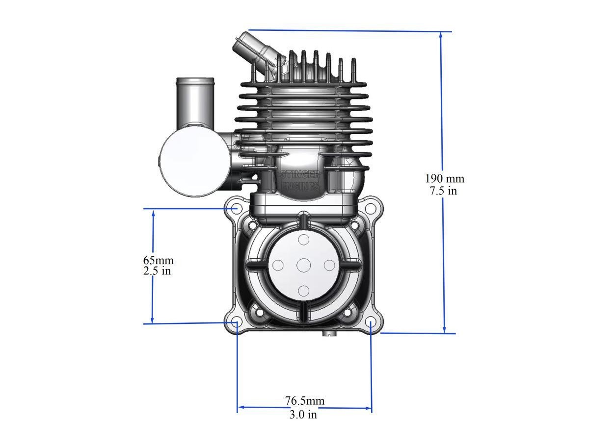Stinger Pro 63cc SE 1-Zylinder Benzinmotor mit Seitenauslass – Bild 5