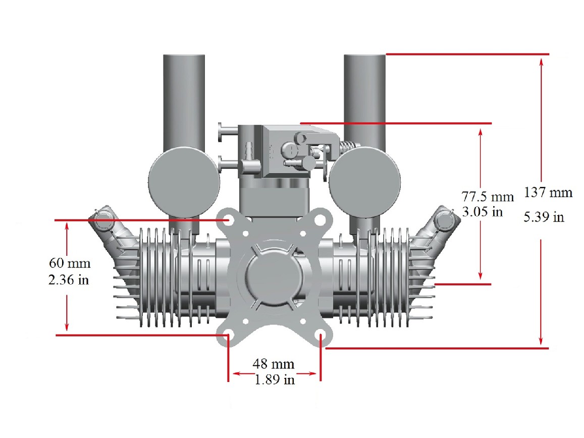 Stinger 30cc Twin 2-Zylinder Boxer Benzinmotor – Bild 5