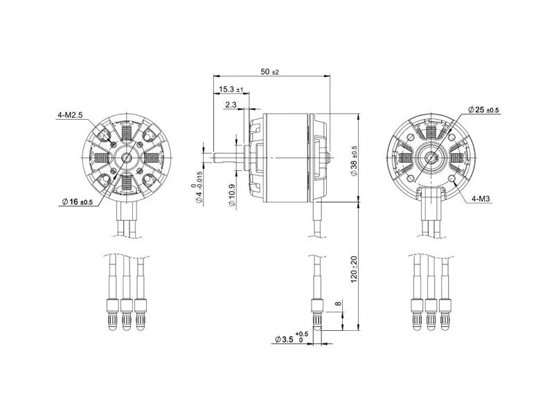 Brushless Outrunner Motor Detrum BM3715A-890KV von Dynam – Bild 4