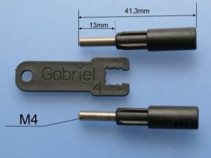 CFK Kugelgelenkadapter M4 für Rohr 6x4mm - 2er Set