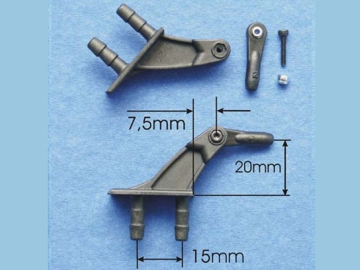 CFK Gabelruderhebel 5/20mm mit Kugelgelenk M2