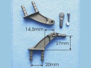 CFK Gabelruderhebel 6/27mm mit Kugelgelenk M3