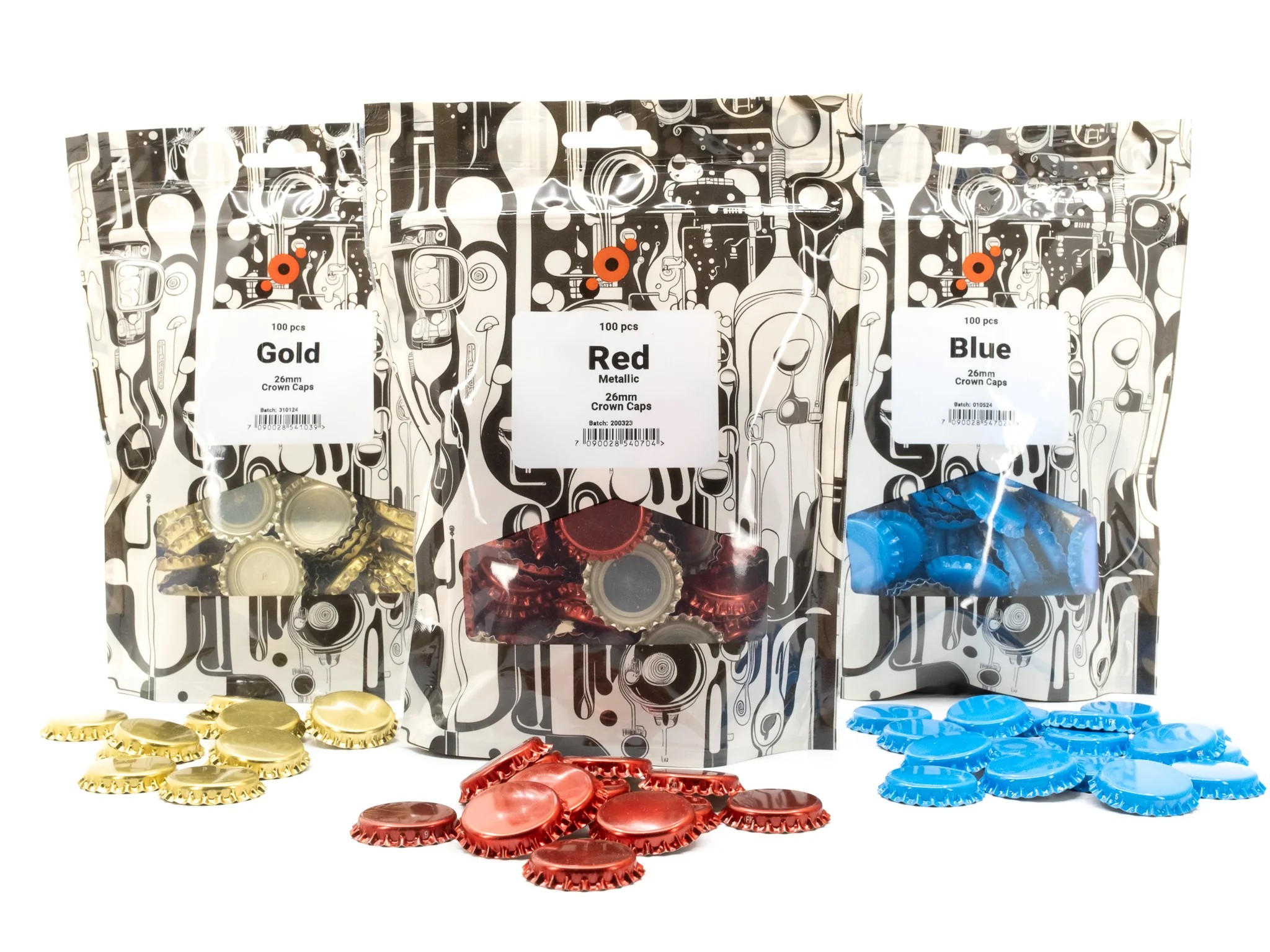 Kegland - Kronkorken - Bierflaschenverschluss 26mm - Set à 100 Stück - Silber – Bild 2