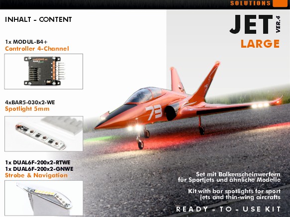 uniLIGHT Set für Sport Jets LARGE Beleuchtungsset - 1.8m - 3.0m - Gen.4