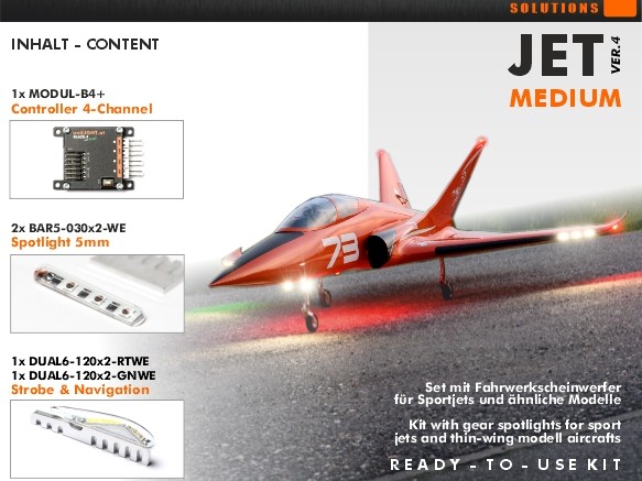uniLIGHT Set für Sport Jets MEDIUM Beleuchtungsset - 1.5m - 2.2m - Gen.4